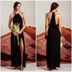 Stone Cold Fox Onyx Halter Gown Black Size 1